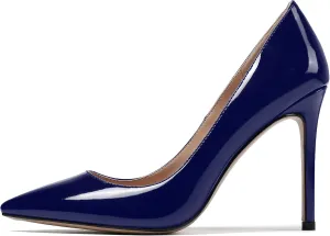 Eldof Women's Classic Dress Pumps Shoes, Sexy Pointed Toe 4" Stiletto High Heels, Office Formal Slip On Size 5-13