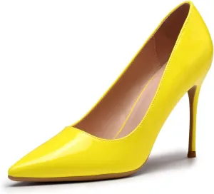 Elisabet Tang High Heels, Womens Pointed Toe Slip on Stilettos Party Wedding Pumps Basic Shoes