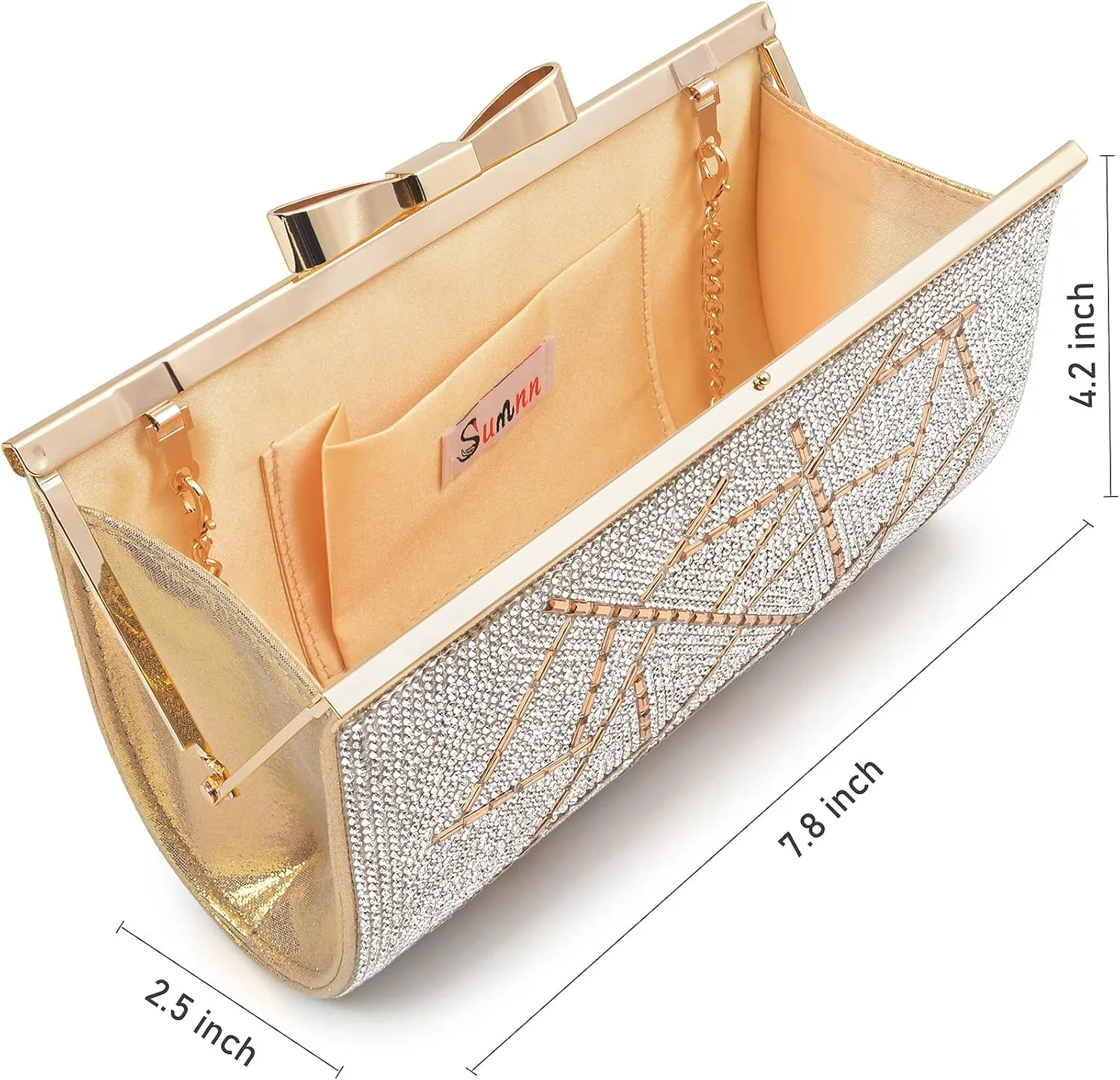 Evening Clutch Bag Cocktail Prom Sparkly Rhinestone Crystal Bride and Bridesmaid Wedding Party Formal Purses for Women