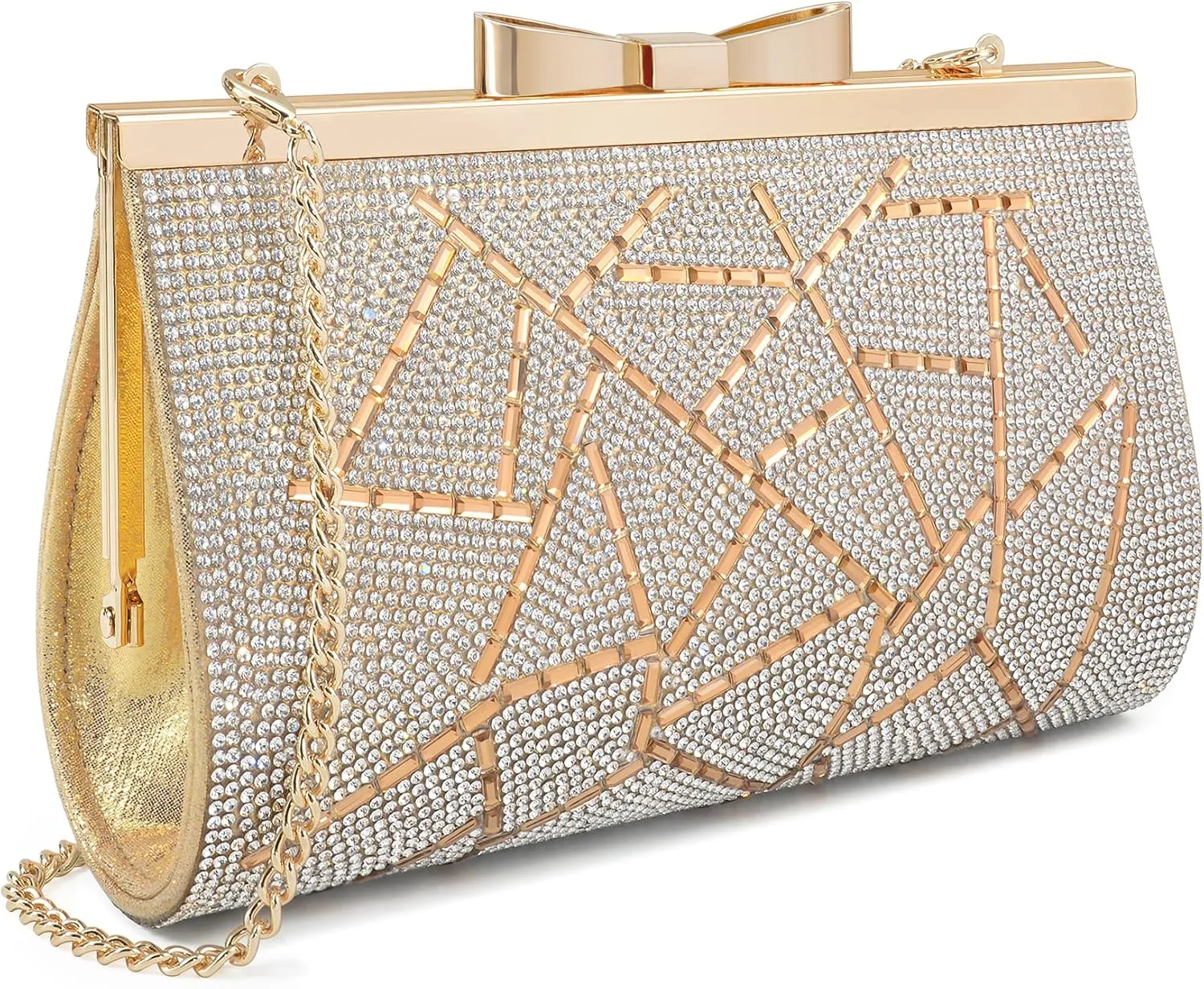 Evening Clutch Bag Cocktail Prom Sparkly Rhinestone Crystal Bride and Bridesmaid Wedding Party Formal Purses for Women
