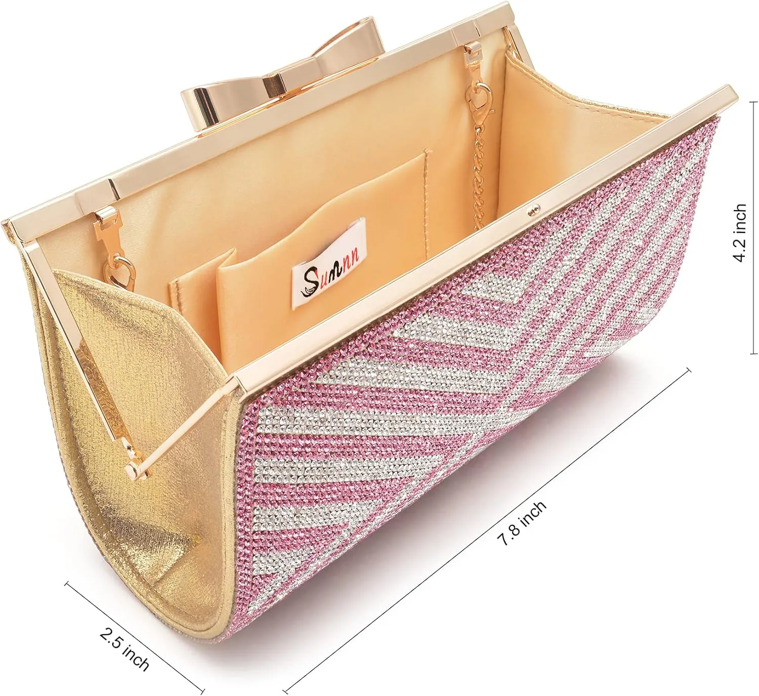 Evening Clutch Bag Cocktail Prom Sparkly Rhinestone Crystal Bride and Bridesmaid Wedding Party Formal Purses for Women
