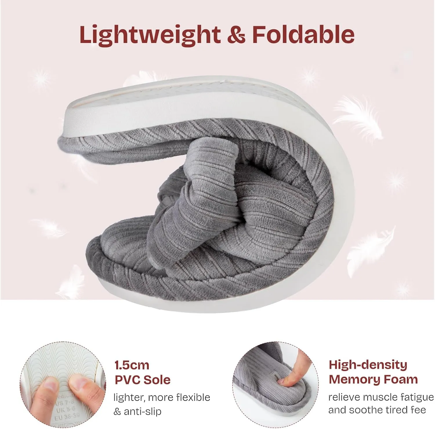EverFoams Women's Open-Toe Bow Slippers with Memory Foam Indoor House Non-Slip Sole