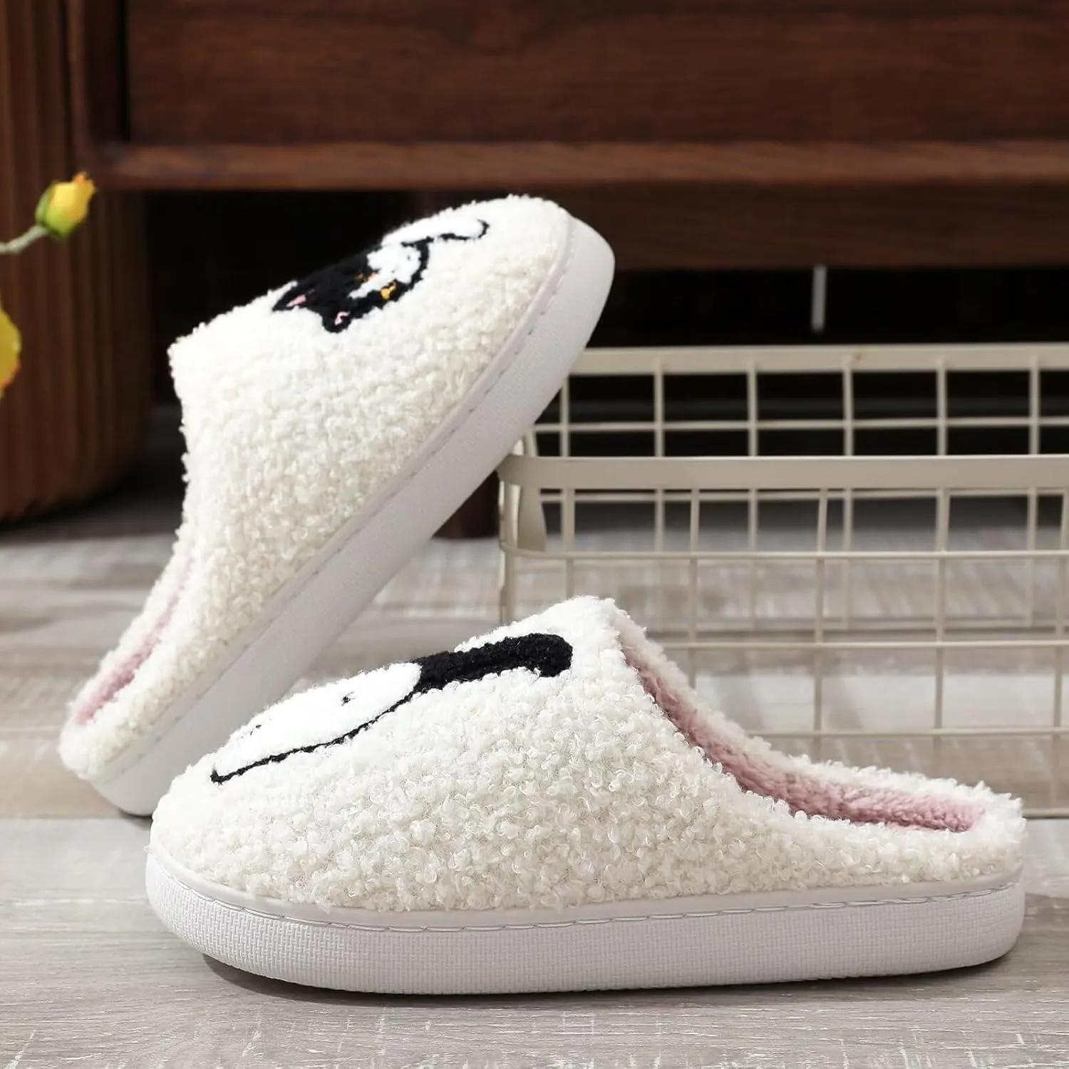 Evil Eyes Cowboy Hat Slippers cute Warm Cozy House Shoes Soft Plush Fuzzy Slippers for Women Men