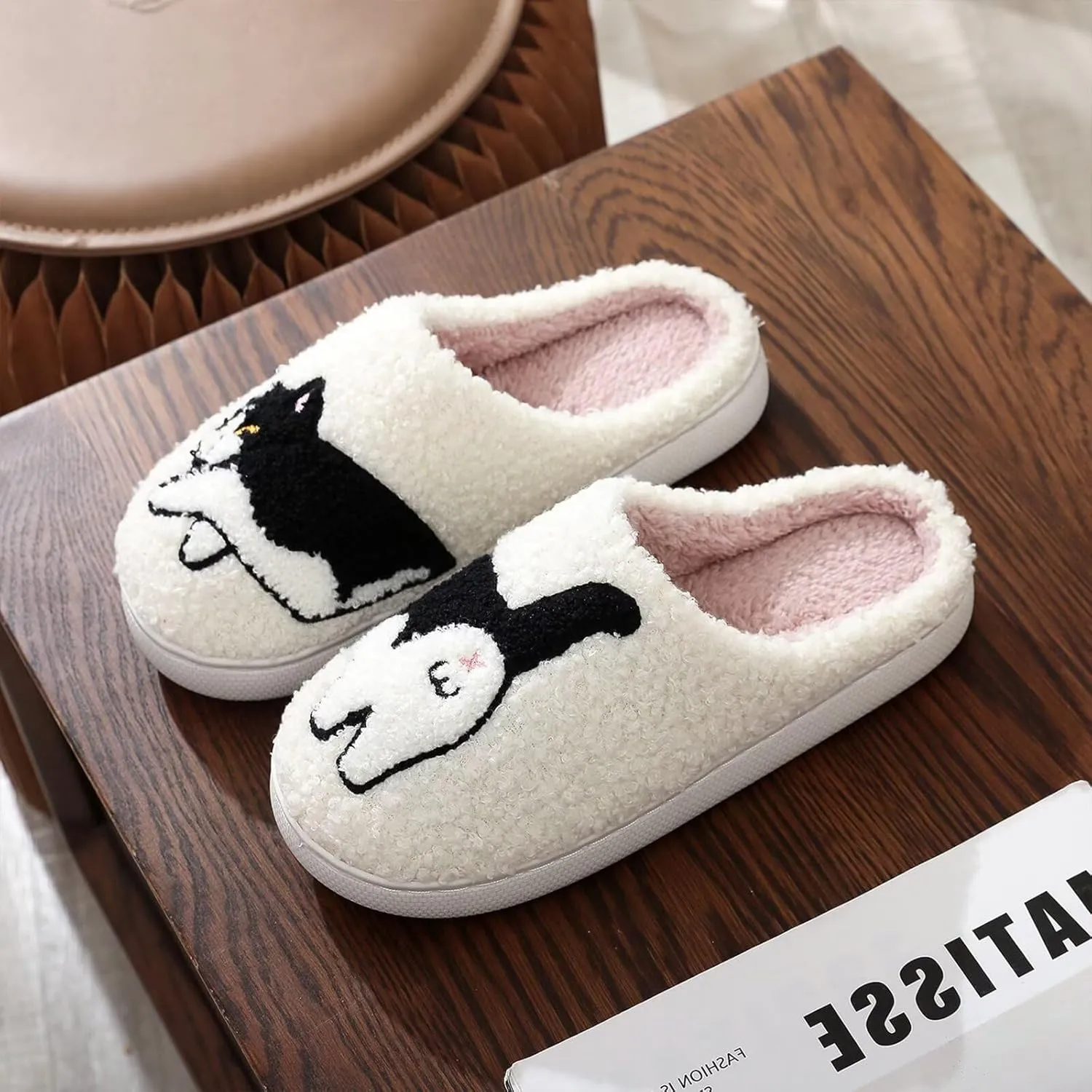 Evil Eyes Cowboy Hat Slippers cute Warm Cozy House Shoes Soft Plush Fuzzy Slippers for Women Men