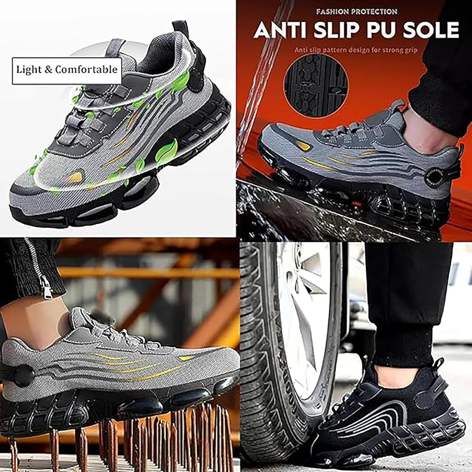 Evontira Shoes for Men,Evontira Steel Toe Power Trainers,Evontura Steel Toe Shoes,Industrial & Construction Work Safety Shoe