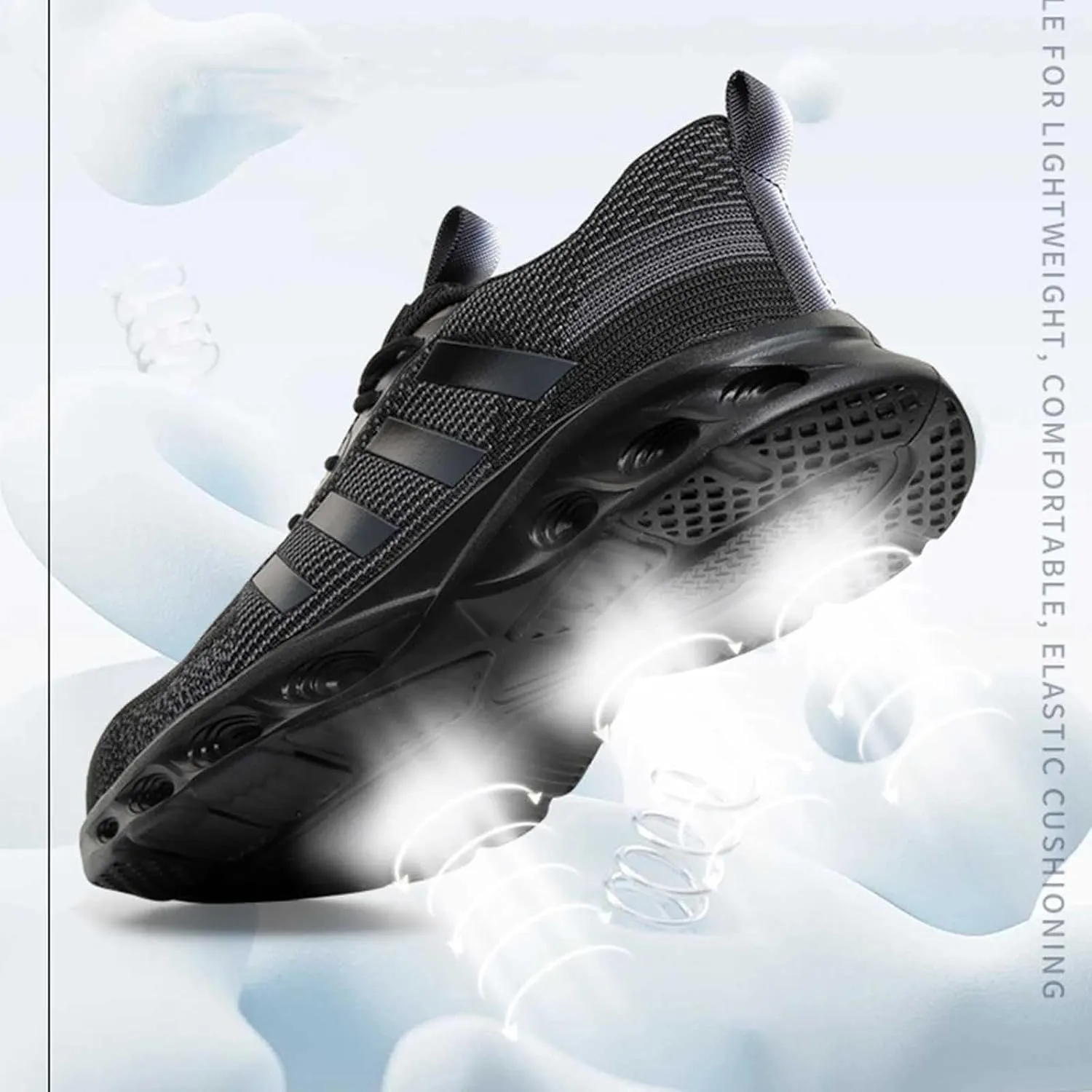 Evontira Steel Toe Power Trainers, Evontiras Steel Shoes 3 Inch, Evontura Comfortable Steel Toe Shoes for Men
