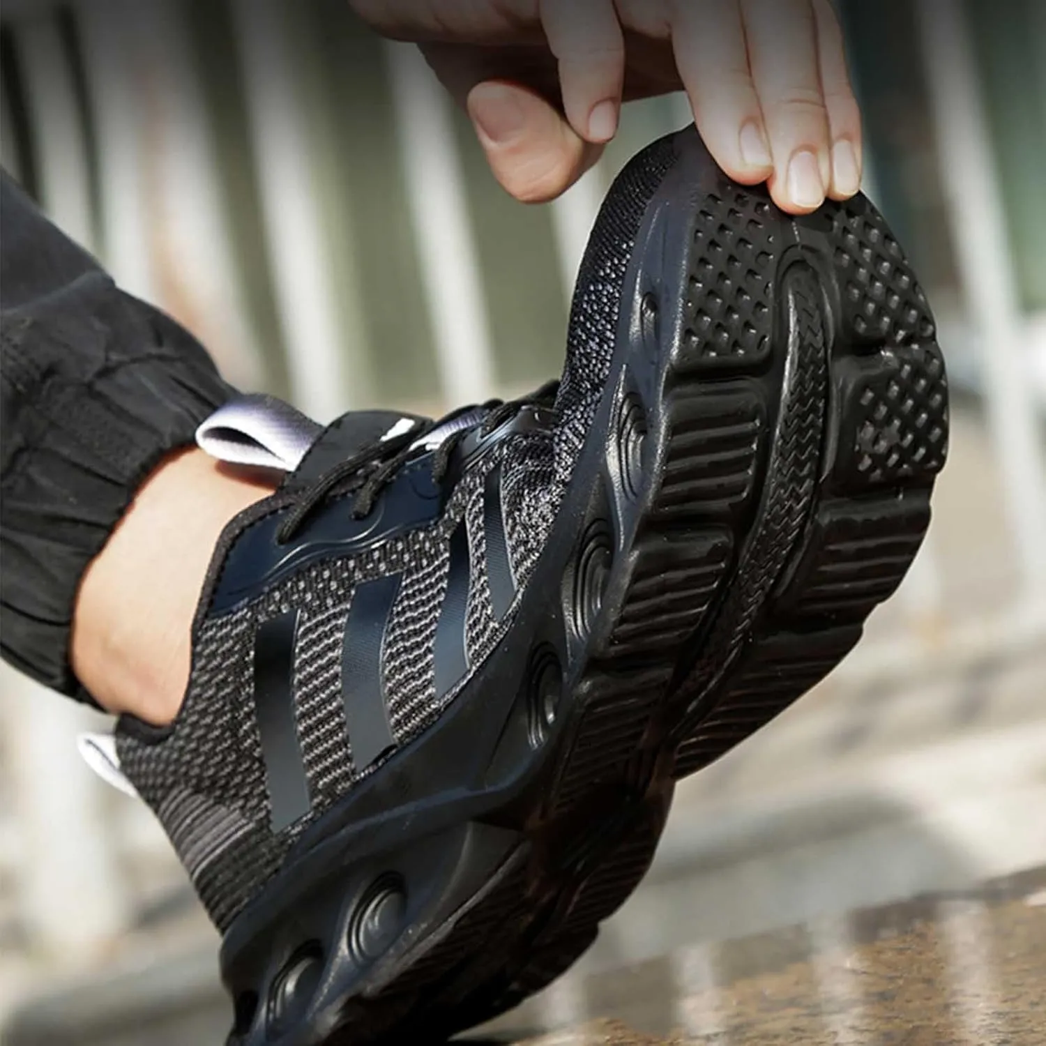Evontira Steel Toe Power Trainers, Evontiras Steel Shoes 3 Inch, Evontura Comfortable Steel Toe Shoes for Men