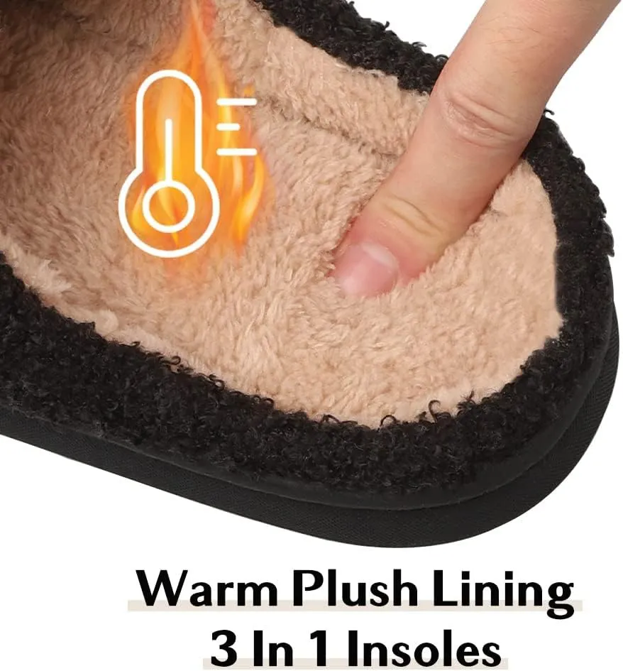 FACAXEDRE Smile Face Slippers for Women - Indoor Outdoor Retro Happy House Slides, Soft Fluffy Cushion Furry Shoes
