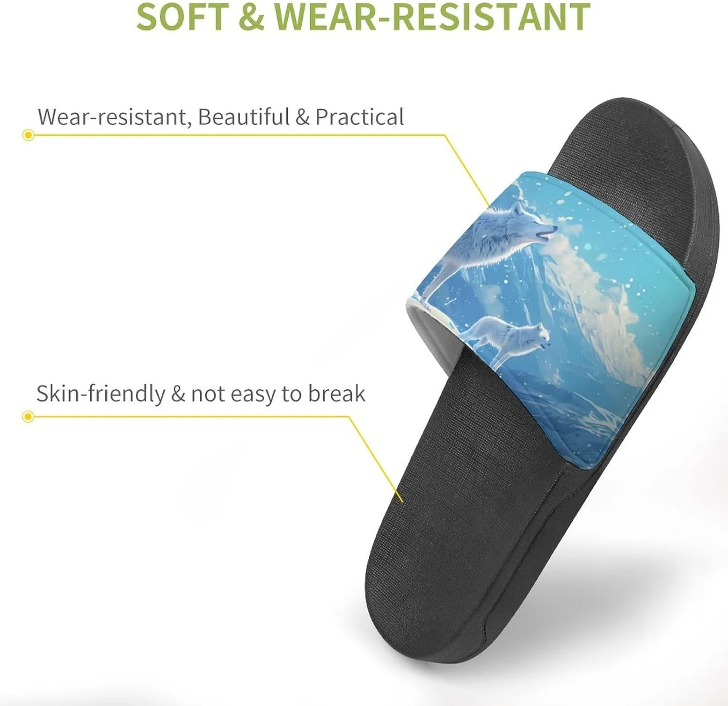 Family Wolf Roar Novelty Slippers Slides Sandals Shower Home House Shoes Non-Slip Soft Sole Shoe For Men Women Bathroom