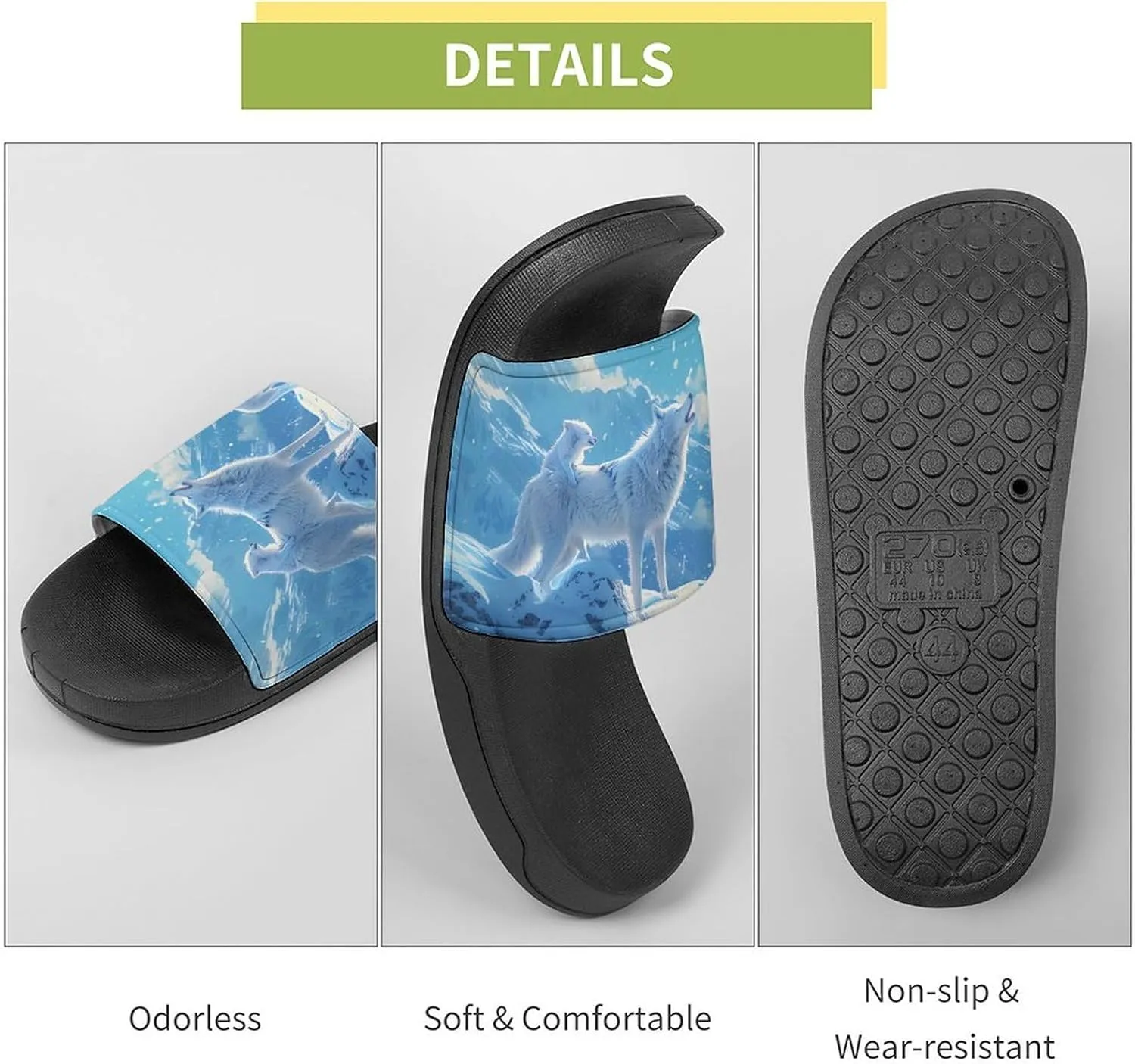 Family Wolf Roar Novelty Slippers Slides Sandals Shower Home House Shoes Non-Slip Soft Sole Shoe For Men Women Bathroom