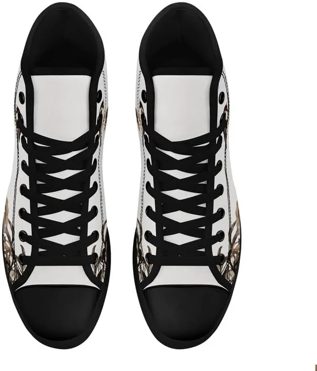 Fashion Chinese Style Canvas High-top Shoes Comfortable Panda Bamboo Cranes Eastern Casual Walking Shoes for Men Women