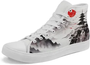 Fashion Chinese Style Canvas High-top Shoes Comfortable Panda Bamboo Cranes Eastern Casual Walking Shoes for Men Women