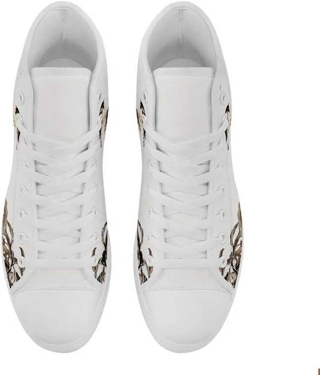 Fashion Chinese Style Canvas High-top Shoes Comfortable Panda Bamboo Cranes Eastern Casual Walking Shoes for Men Women