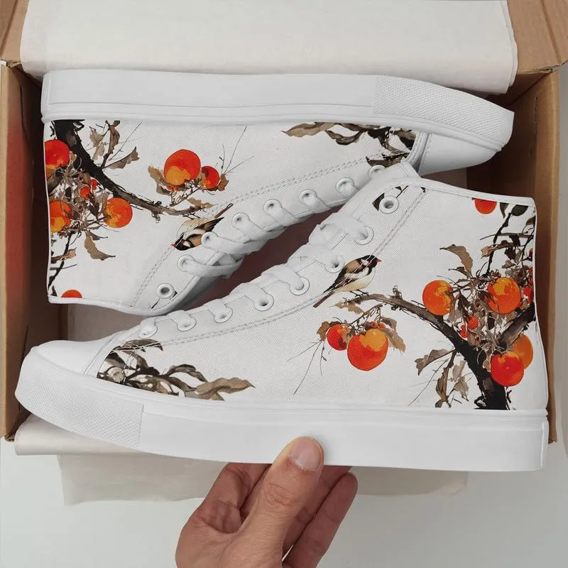 Fashion Chinese Style Canvas High-top Shoes Comfortable Panda Bamboo Cranes Eastern Casual Walking Shoes for Men Women