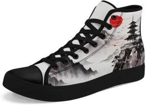 Fashion Chinese Style Canvas High-top Shoes Comfortable Panda Bamboo Cranes Eastern Casual Walking Shoes for Men Women