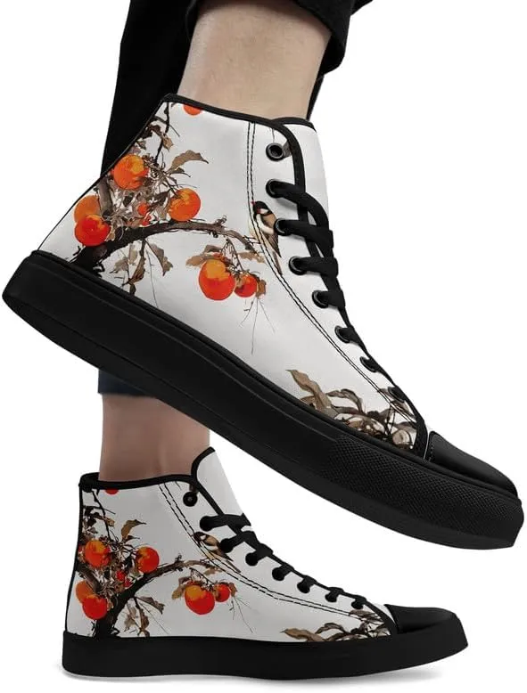 Fashion Chinese Style Canvas High-top Shoes Comfortable Panda Bamboo Cranes Eastern Casual Walking Shoes for Men Women