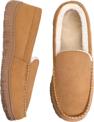 festooning Mens Slippers Warm Soft Plush Memory Foam House Slippers for Men