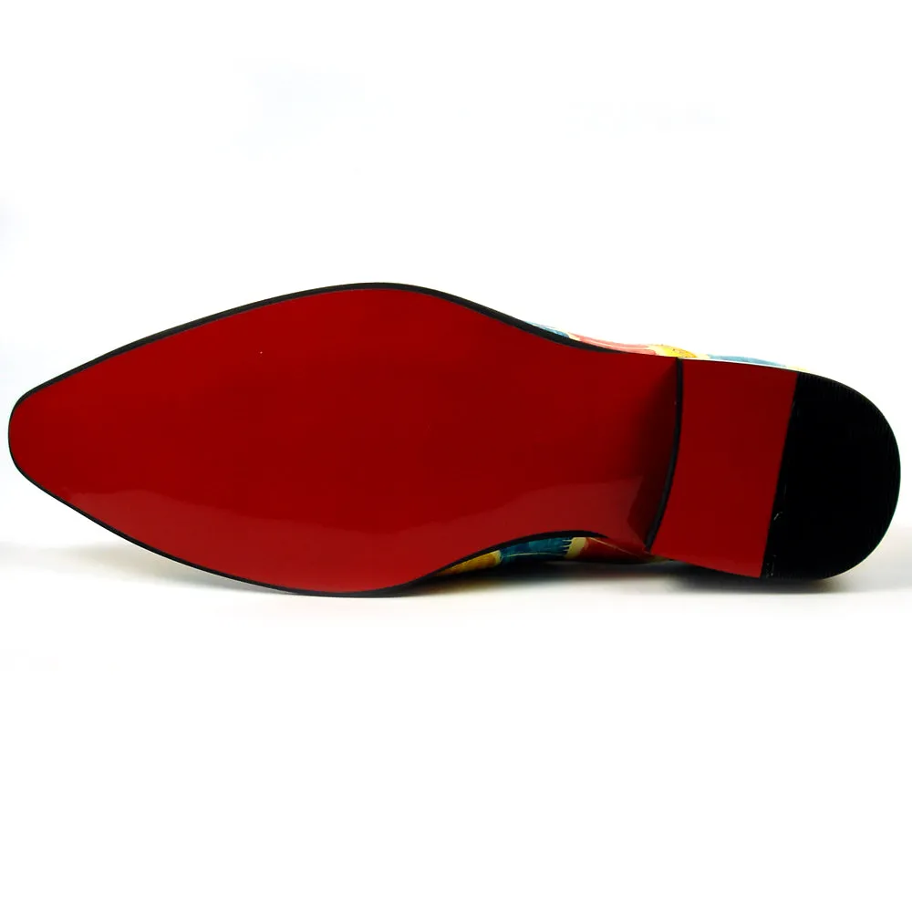 FI-7433 Multi color Men's Leather Slip On Metal Tip Fiesso by Aurelio Garcia