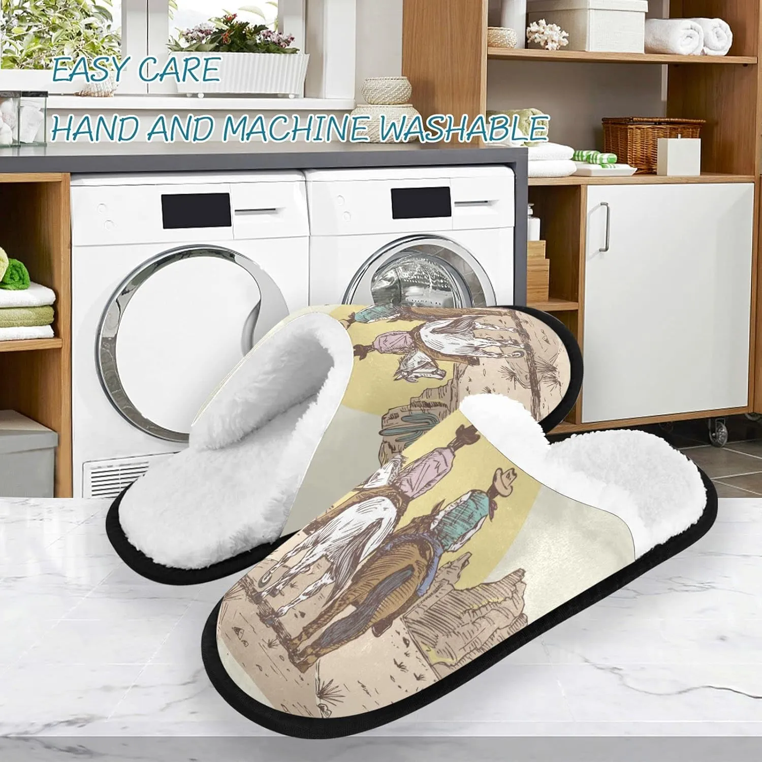 Fisyme Slippers Soft Non-Slip Indoor House Slippers Home Shoes For Bedroom Hotel Travel Spa
