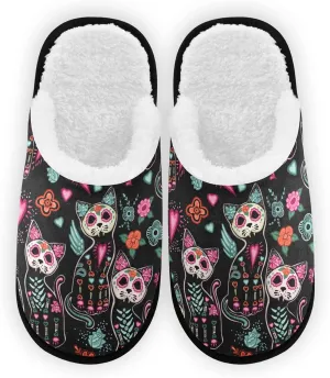 Fisyme Slippers Soft Non-Slip Indoor House Slippers Home Shoes For Bedroom Hotel Travel Spa