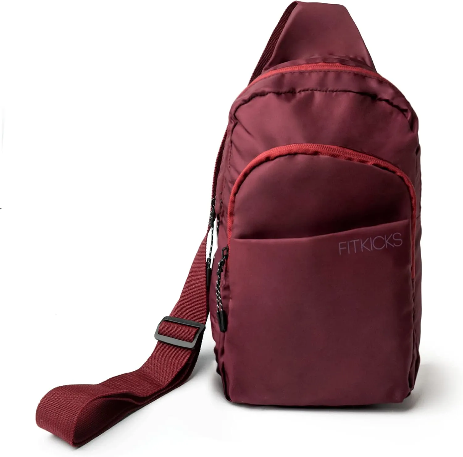 FITKICKS Hideaway Packable Sling Bag, Cross-body Bag for Men and Women, Burgundy