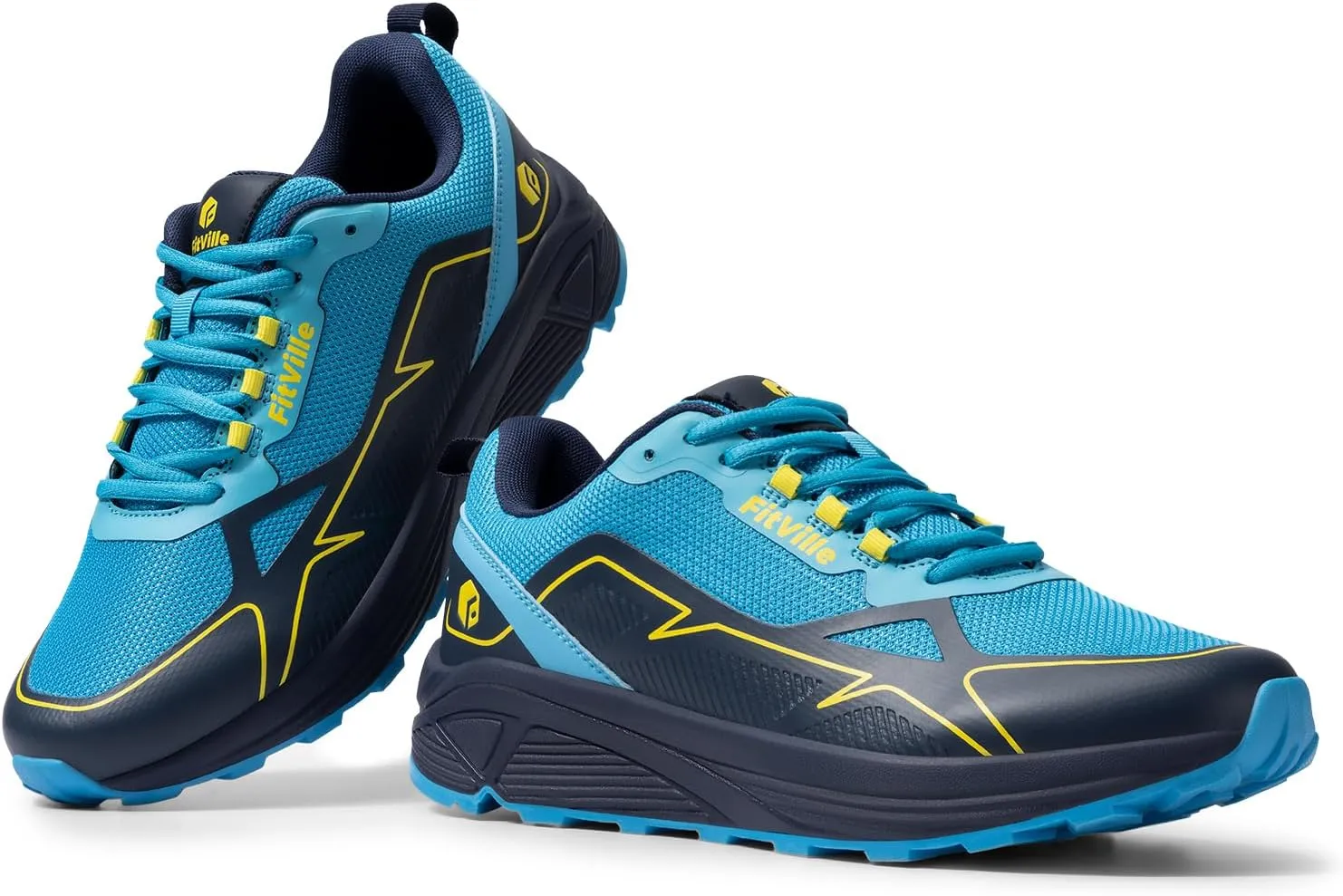 FitVille Wide Running Shoes for Men Trail Walking Sneakers Athletic Shoes with Wide Toe Box | Arch Support