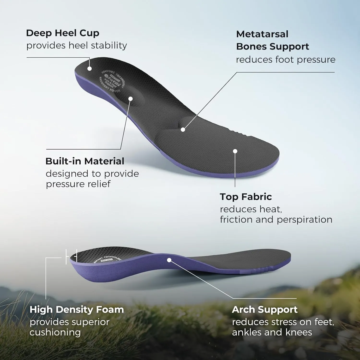 FitVille Wide Running Shoes for Men Trail Walking Sneakers Athletic Shoes with Wide Toe Box | Arch Support