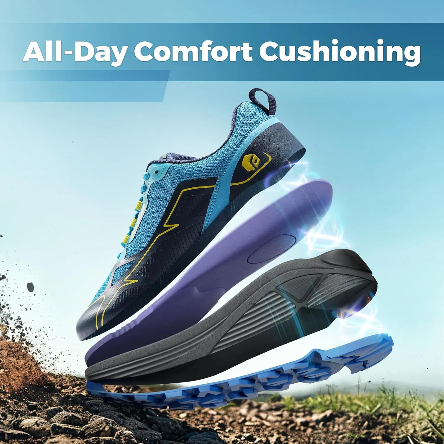 FitVille Wide Running Shoes for Men Trail Walking Sneakers Athletic Shoes with Wide Toe Box | Arch Support