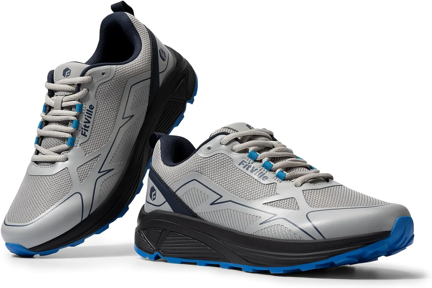 FitVille Wide Running Shoes for Men Trail Walking Sneakers Athletic Shoes with Wide Toe Box | Arch Support