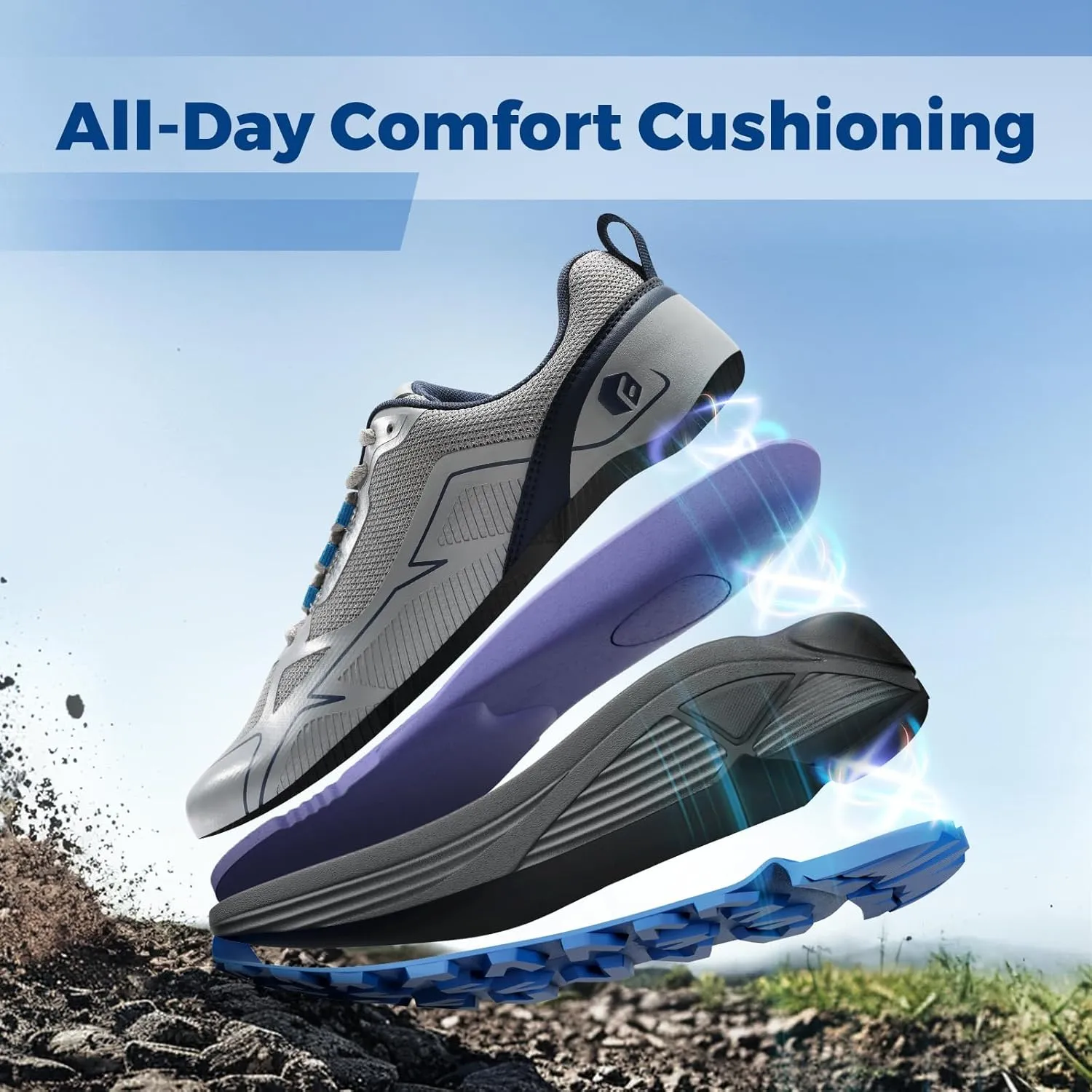 FitVille Wide Running Shoes for Men Trail Walking Sneakers Athletic Shoes with Wide Toe Box | Arch Support