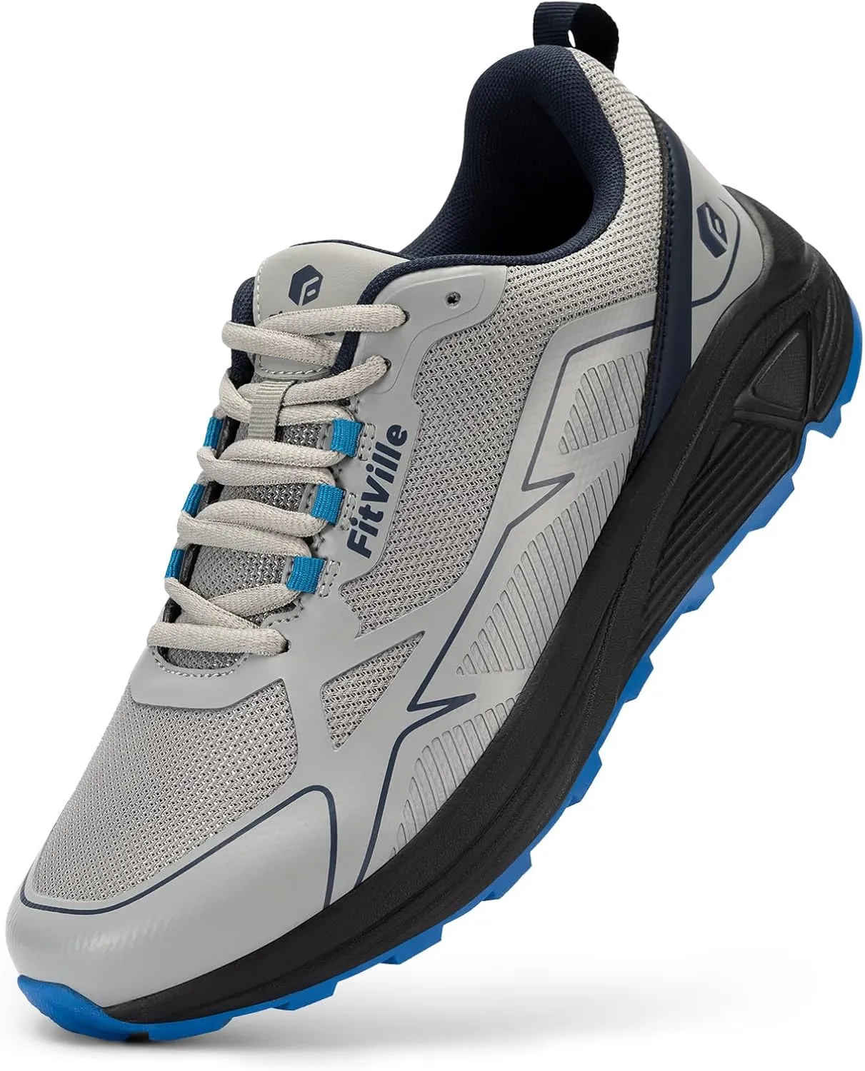 FitVille Wide Running Shoes for Men Trail Walking Sneakers Athletic Shoes with Wide Toe Box | Arch Support
