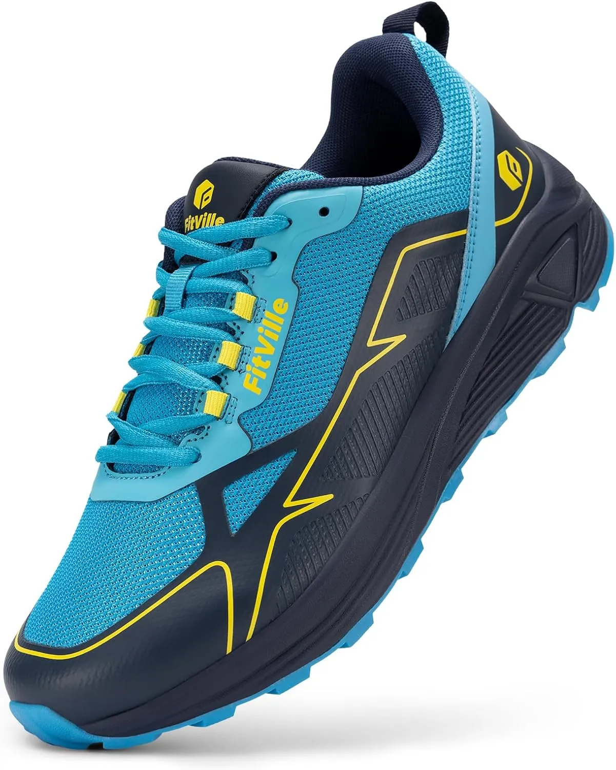 FitVille Wide Running Shoes for Men Trail Walking Sneakers Athletic Shoes with Wide Toe Box | Arch Support
