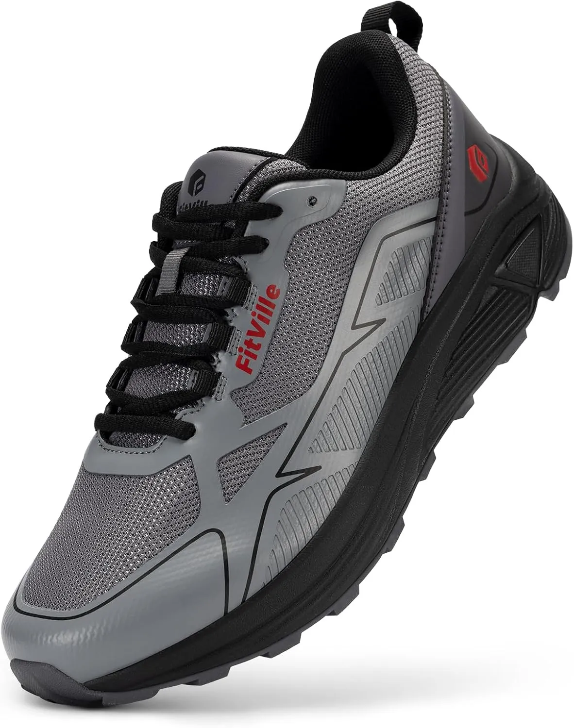 FitVille Wide Running Shoes for Men Trail Walking Sneakers Athletic Shoes with Wide Toe Box | Arch Support