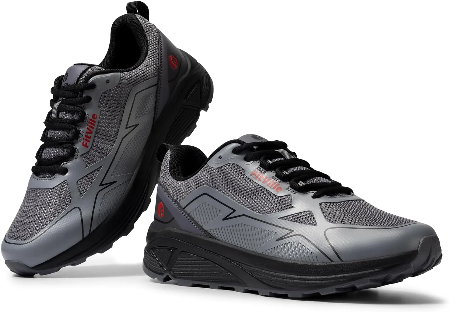 FitVille Wide Running Shoes for Men Trail Walking Sneakers Athletic Shoes with Wide Toe Box | Arch Support