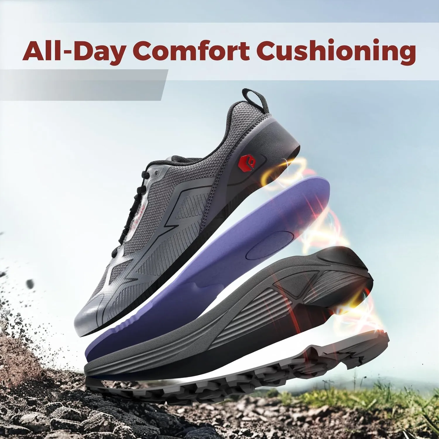 FitVille Wide Running Shoes for Men Trail Walking Sneakers Athletic Shoes with Wide Toe Box | Arch Support