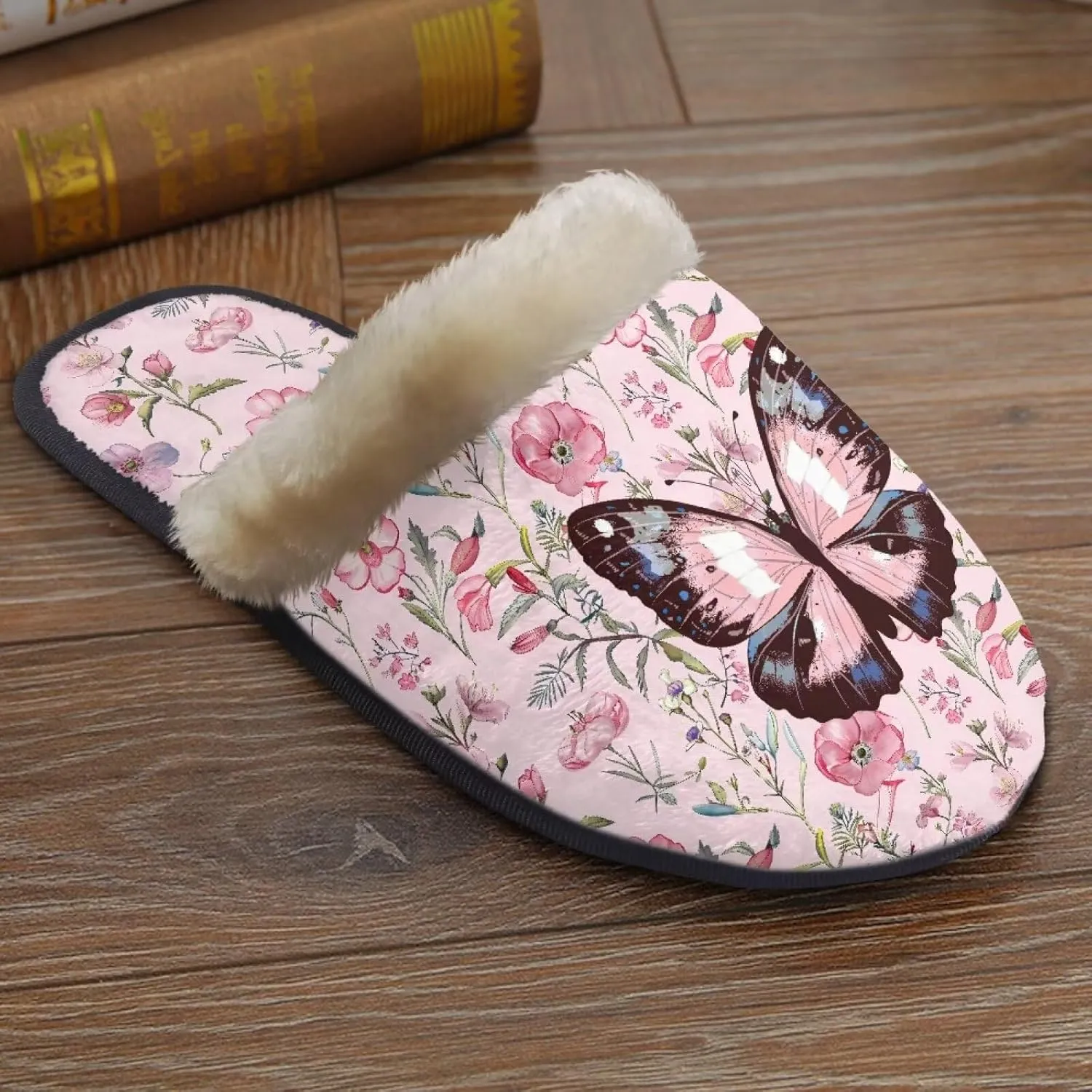 Flashideas House Slippers for Woman Fuzzy Keep Warm for Winter Indoor Soft Cushion Non-slip Fluffy Slides Slippers