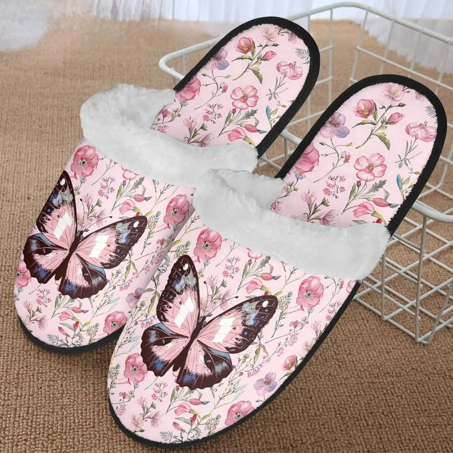 Flashideas House Slippers for Woman Fuzzy Keep Warm for Winter Indoor Soft Cushion Non-slip Fluffy Slides Slippers