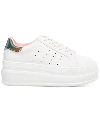 Flatform Lace Up Round Toe Sneaker