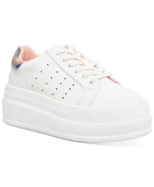 Flatform Lace Up Round Toe Sneaker
