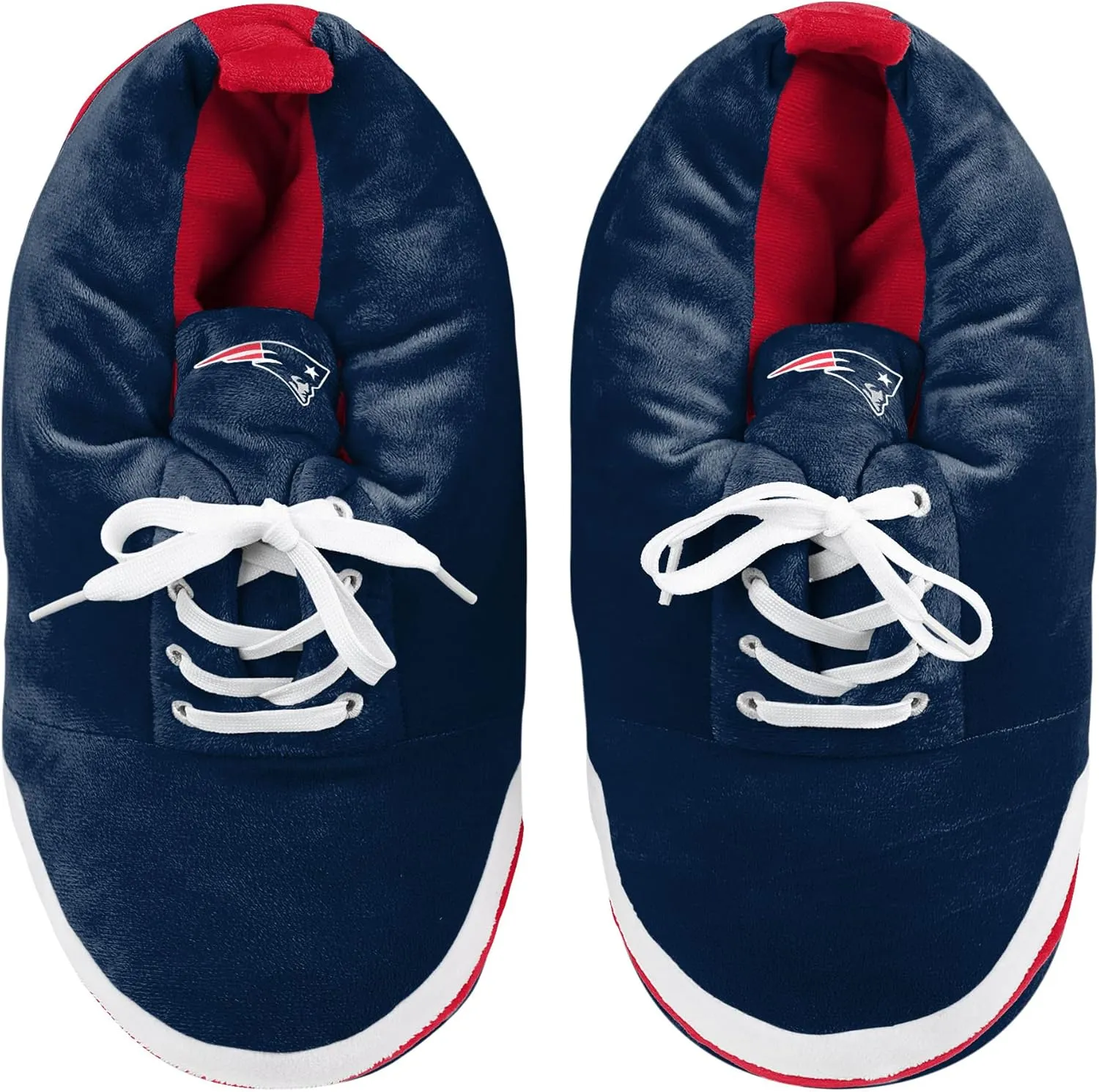 FOCO Mens NFL Team Logo Plush Oversized Sneaker Slippers
