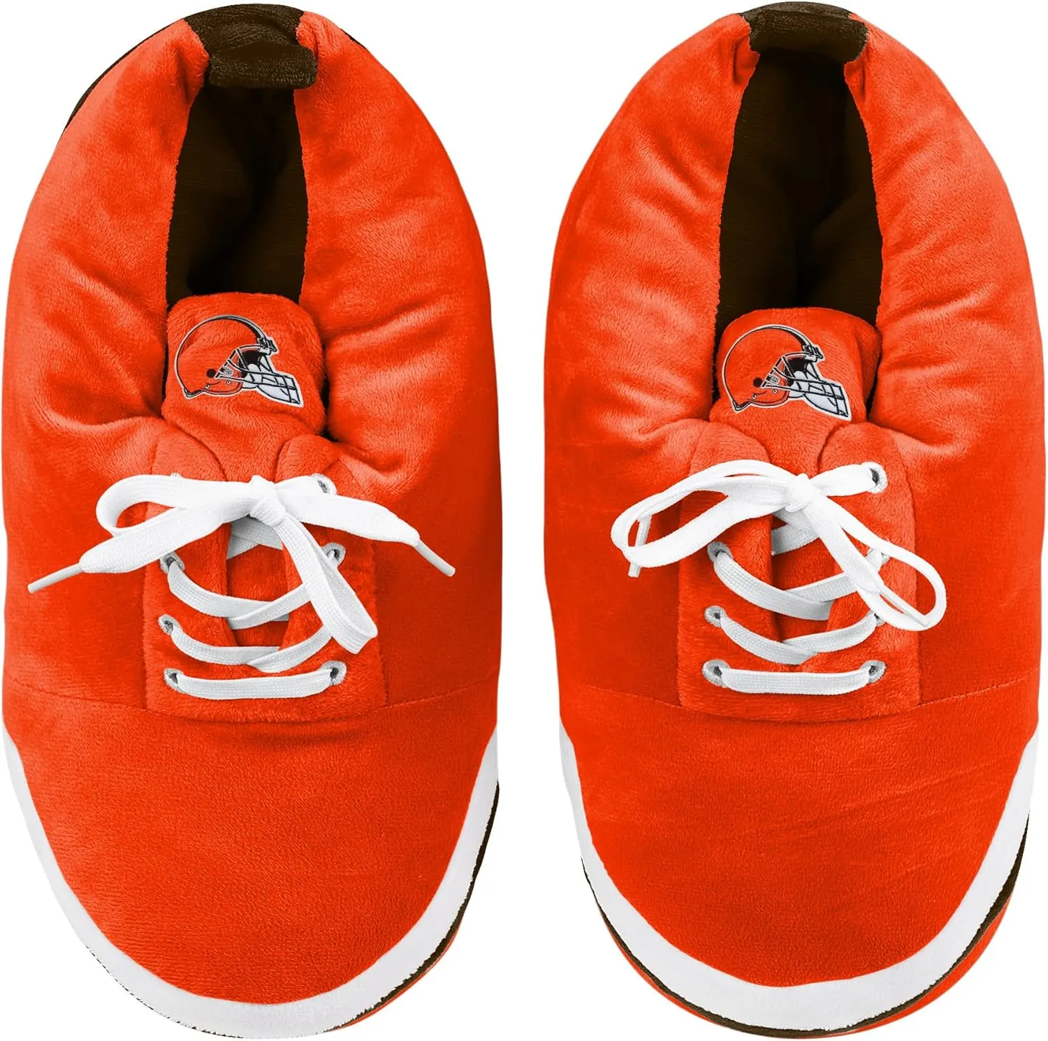 FOCO Mens NFL Team Logo Plush Oversized Sneaker Slippers