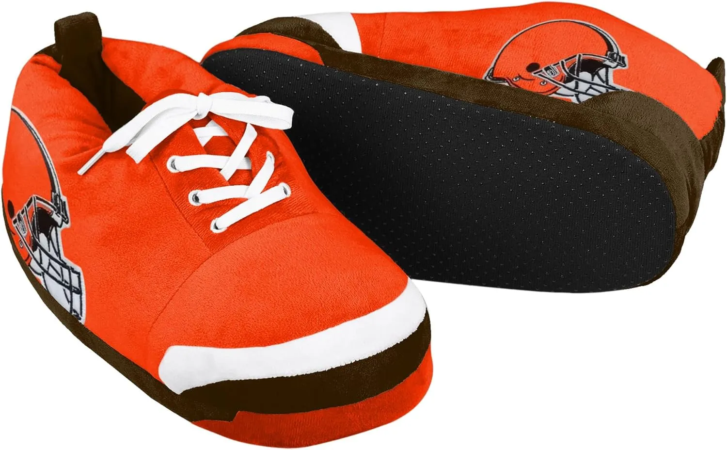 FOCO Mens NFL Team Logo Plush Oversized Sneaker Slippers