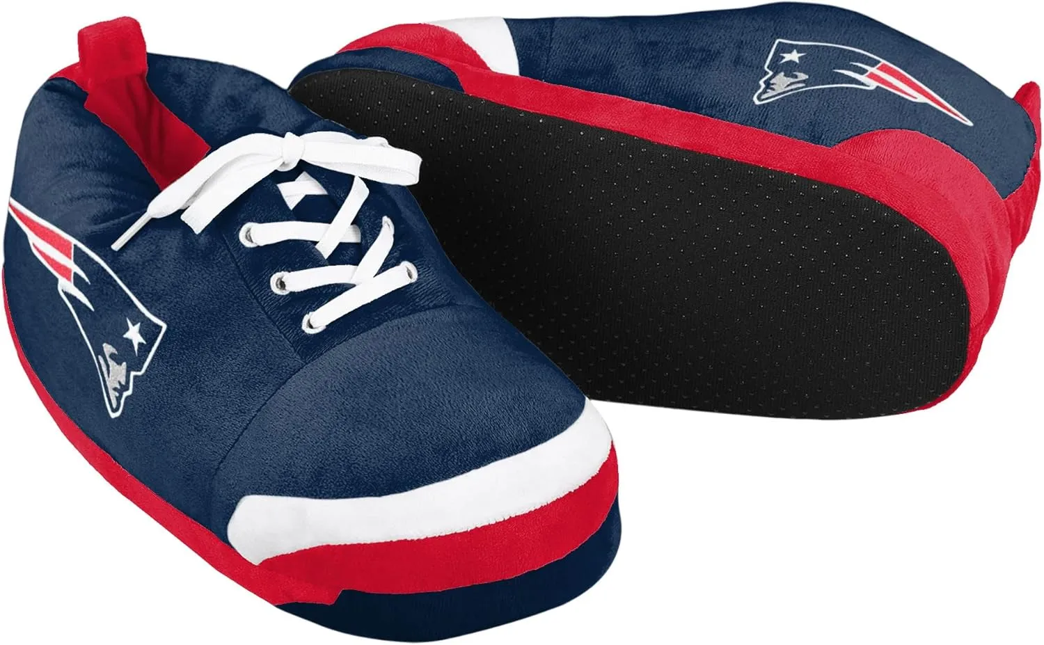 FOCO Mens NFL Team Logo Plush Oversized Sneaker Slippers