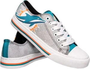 FOCO Women's NFL Team Logo Ladies Fashion Glitter Low Top Canvas Sneakers Shoes Dallas Cowboys Shoes-10/XXL