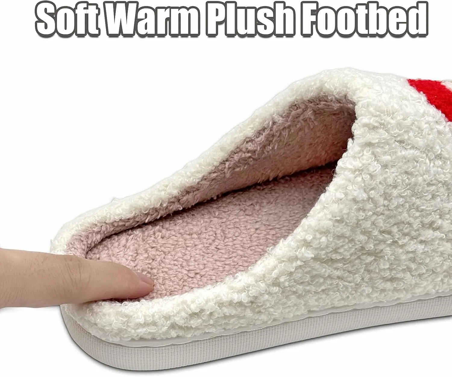 FOCUSIN Christmas Reindeer Slippers House Shoes for Women Fluffy Soft Cozy Bedroom Cartoon Plush Cute Slippers for Indoor Outdoor Use
