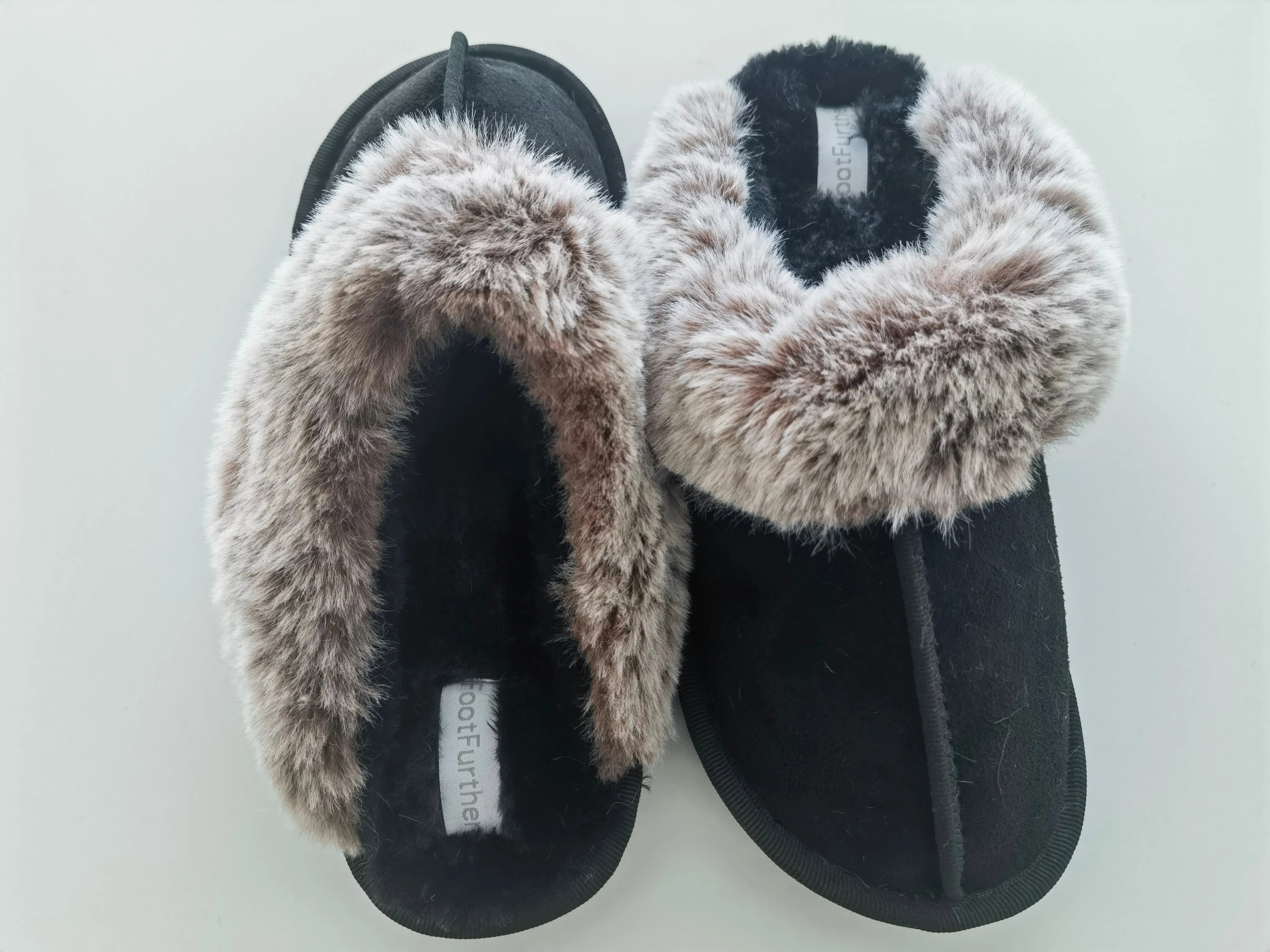 FootFurther Women's Patient Slippers Slip on Fuzzy House Slippers