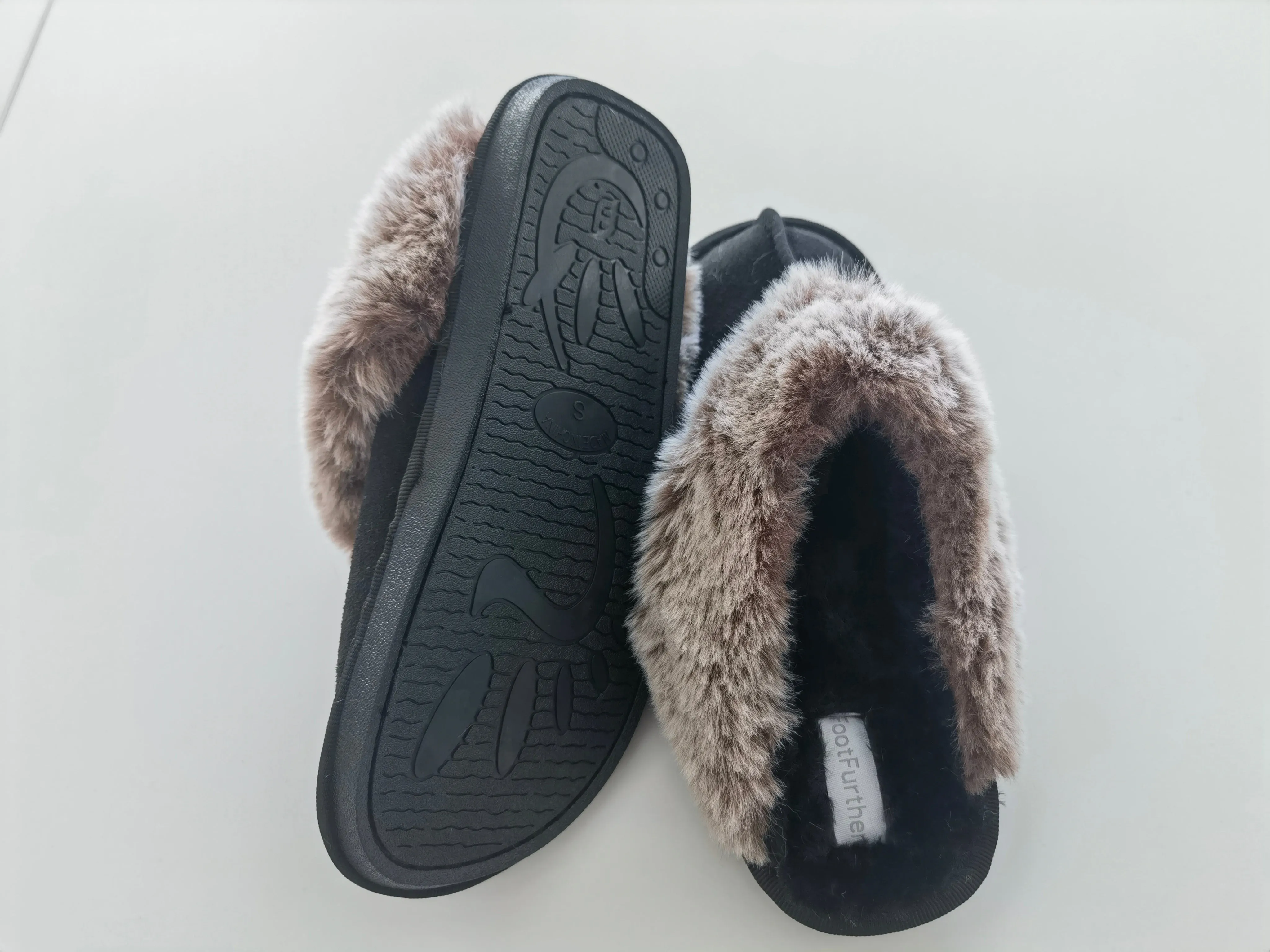 FootFurther Women's Patient Slippers Slip on Fuzzy House Slippers
