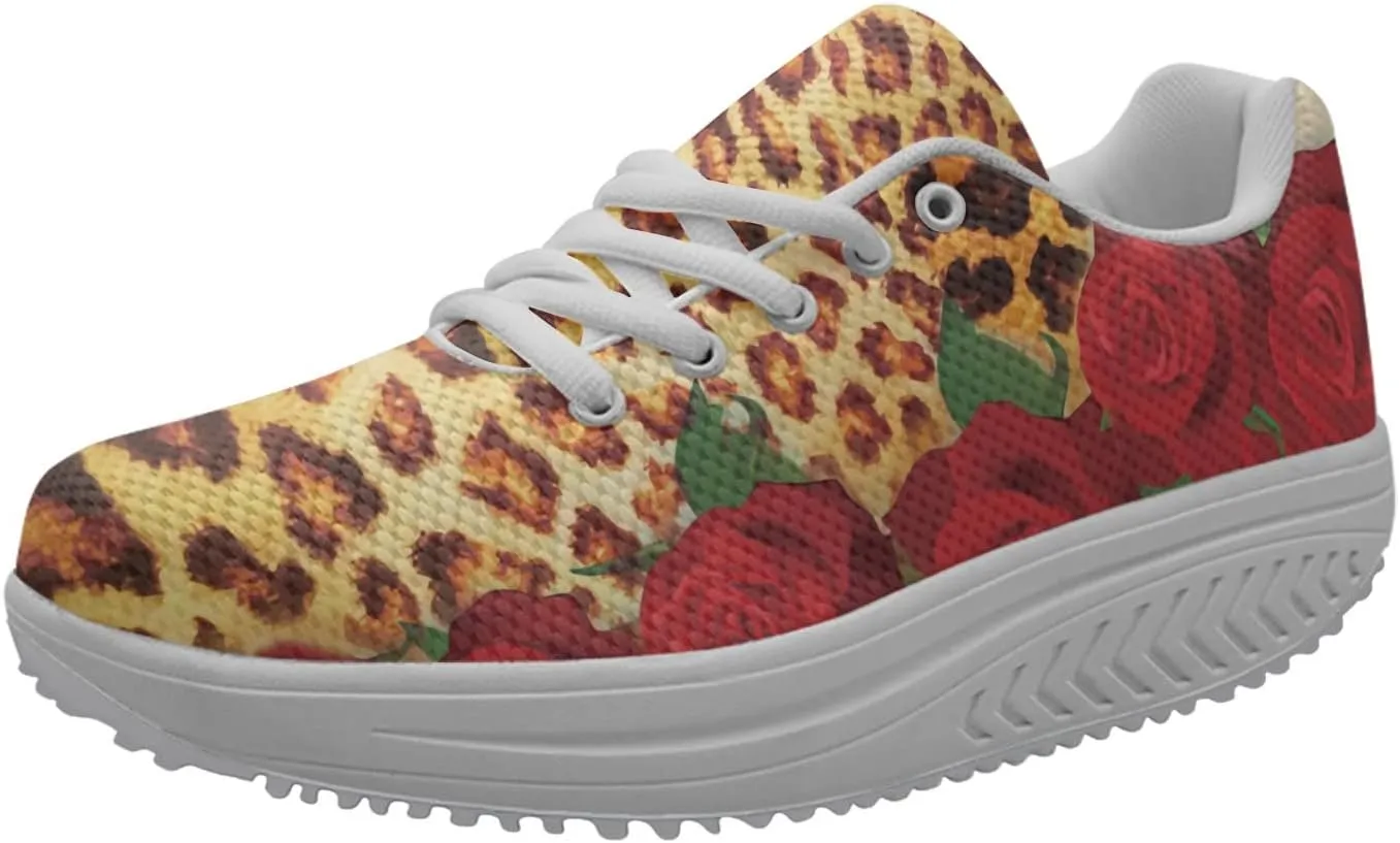 FOR U DESIGNS Women's Sneakers Platform Walking Shoes Casual Lace Up Running Shoes