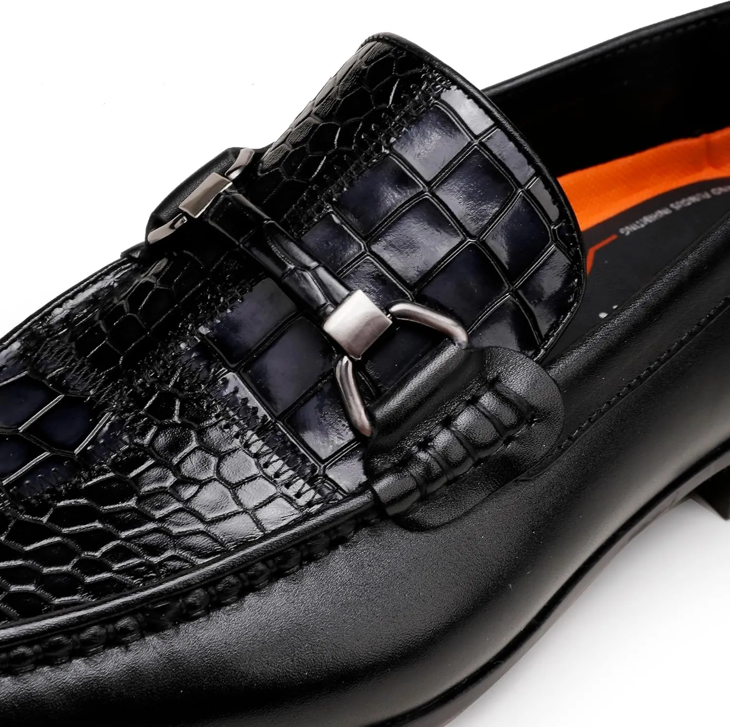 Formal Dress Shoes for Mens, Premium Crocodile Printed Leather Slip on Dress Shoes, Driving Wedding Shoes for Men