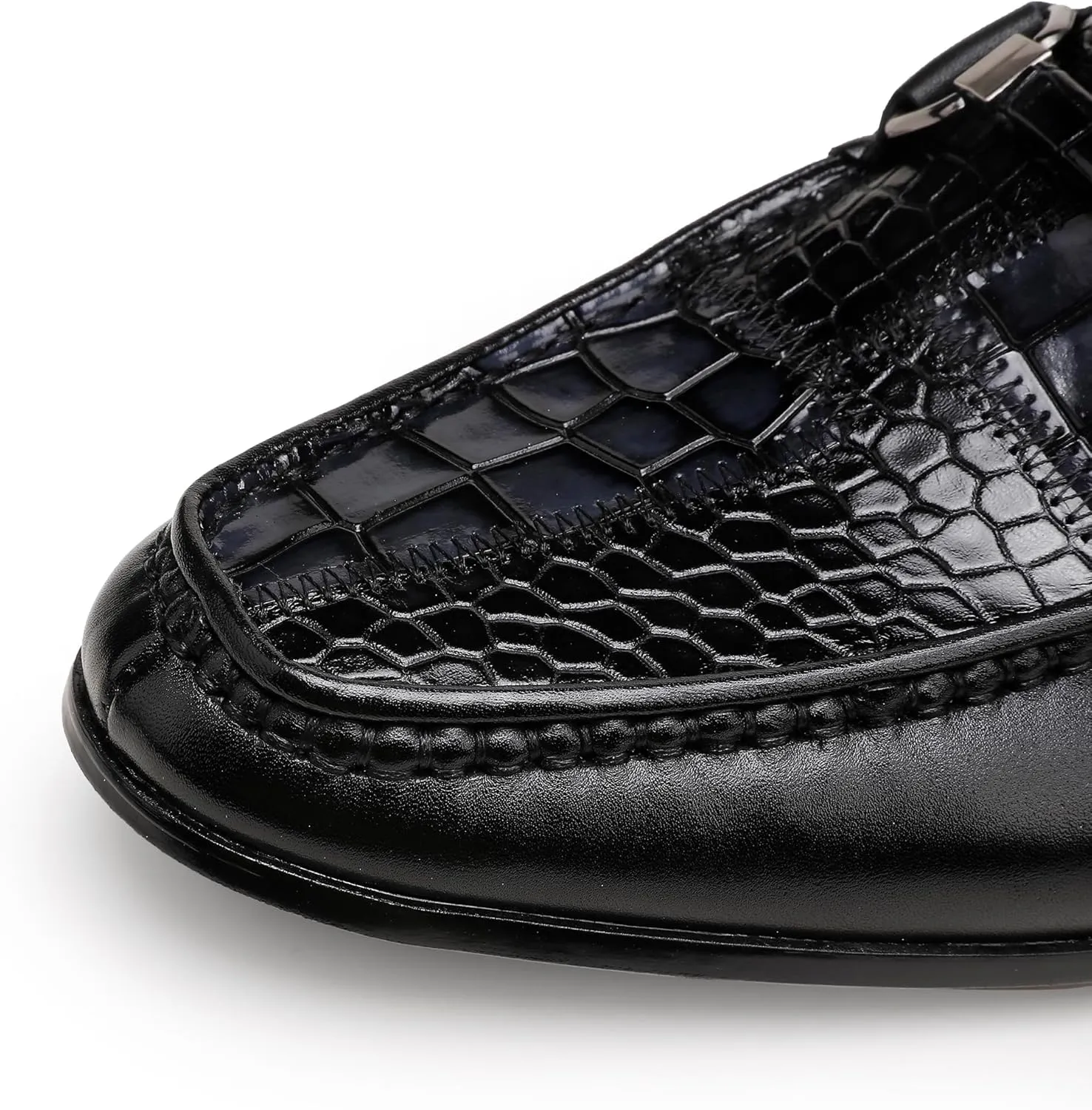 Formal Dress Shoes for Mens, Premium Crocodile Printed Leather Slip on Dress Shoes, Driving Wedding Shoes for Men